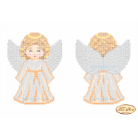 Новогодняя игрушка для вышивки бисером "Ангелочек в золотом" (Схема или набор)